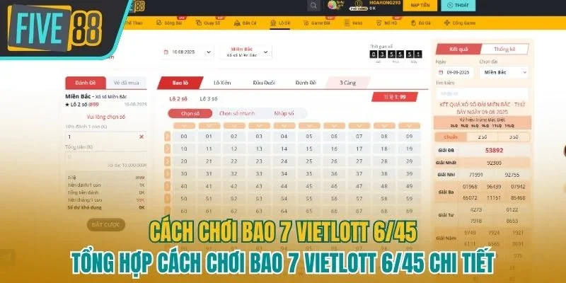 Cách chơi bao 7 vietlott 6/45