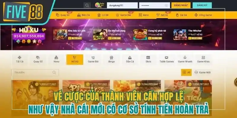 Người chơi cần thực hiện vé cược hợp lệ để nhận thưởng